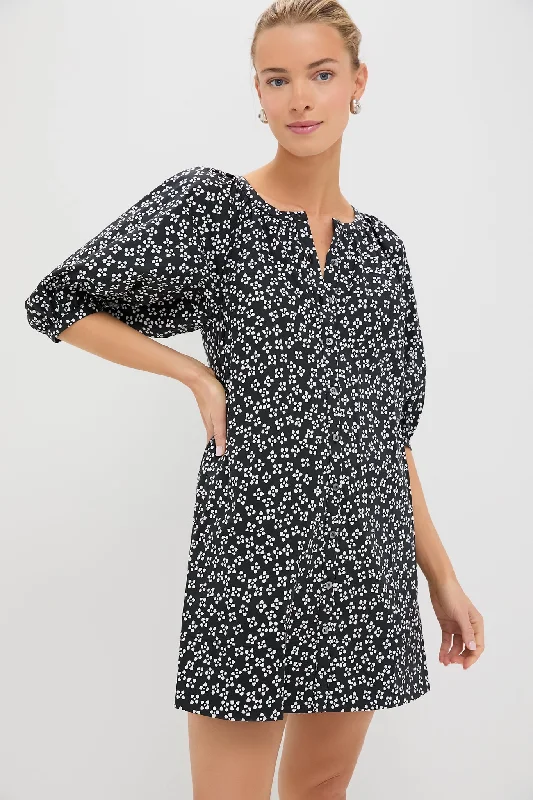 Mini dresses with side slits for a sexy appeal Black Woodblock Floral Vincent Mini Dress Mini dresses with side slits for a sexy appeal Black Woodblock Floral Vincent Mini Dress