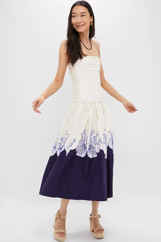 Strapless mini dresses for a beach vacation Shell Cream Malla Dress