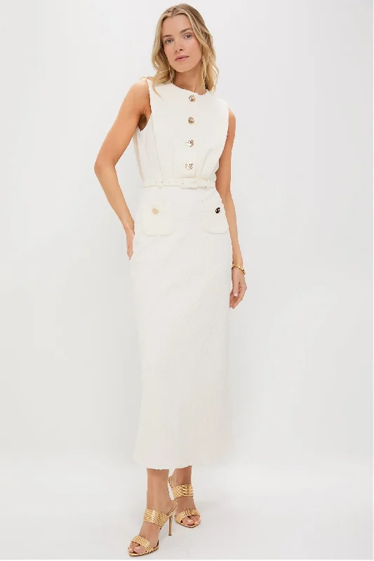Sheer mini dresses with lace inserts Ivory Amar Dress