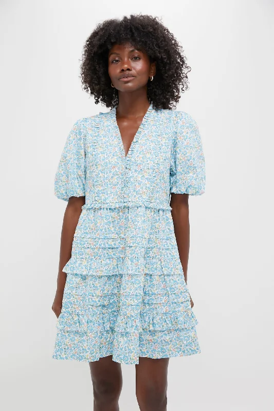 Plaid mini dresses for fall fashion Mrs Stonely Blue Renee Dress