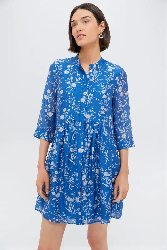 Animal print mini dresses for a bold statement Limoges Floral Royal Shirt Dress