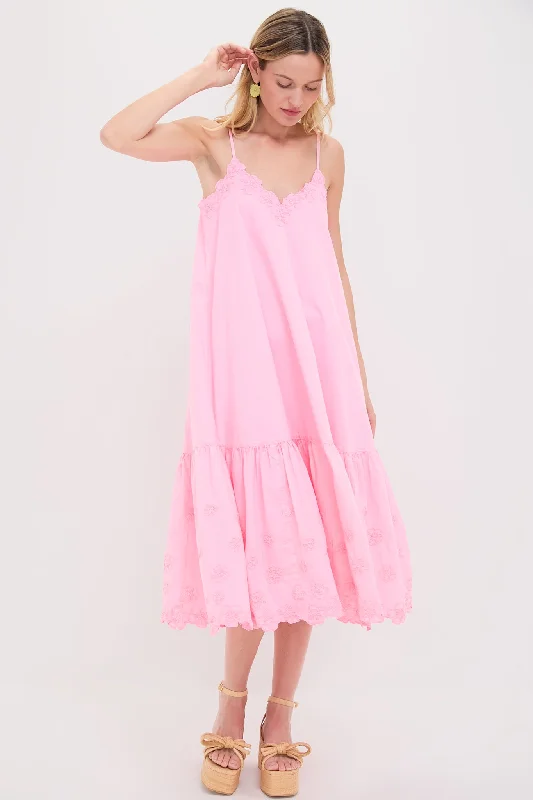 Mini dresses with wrap - around styles Pink Grapefruit Poplin V-Neck Midi Dress