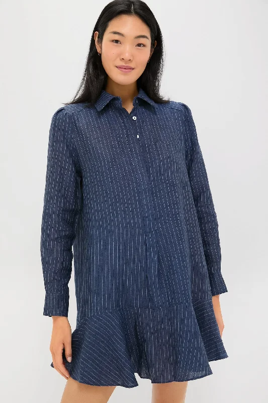 Animal print mini dresses for a bold statement Dark Navy Stripe Linen Callahan Shirt Dress Animal print mini dresses for a bold statement Dark Navy Stripe Linen Callahan Shirt Dress