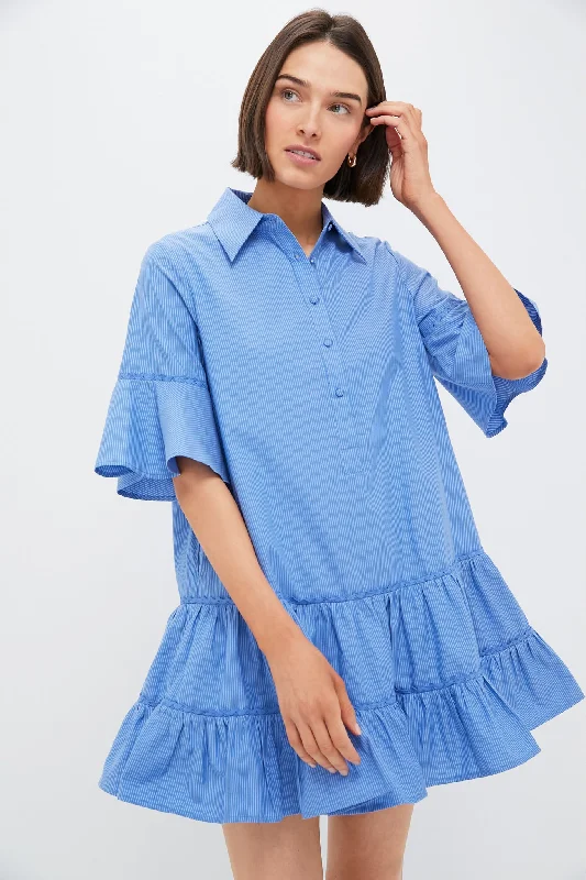 Mini dresses with pocket details for added functionality Blue Stripe Mckenna Dress