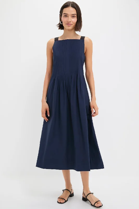 Mini dresses with keyhole necklines Navy Adele Sportswear Tank Dress