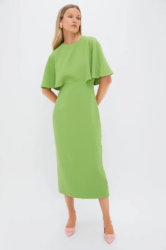 Mini dresses with gathered skirts for a voluminous effect Pistachio Green Cape Leah Dress Mini dresses with gathered skirts for a voluminous effect Pistachio Green Cape Leah Dress