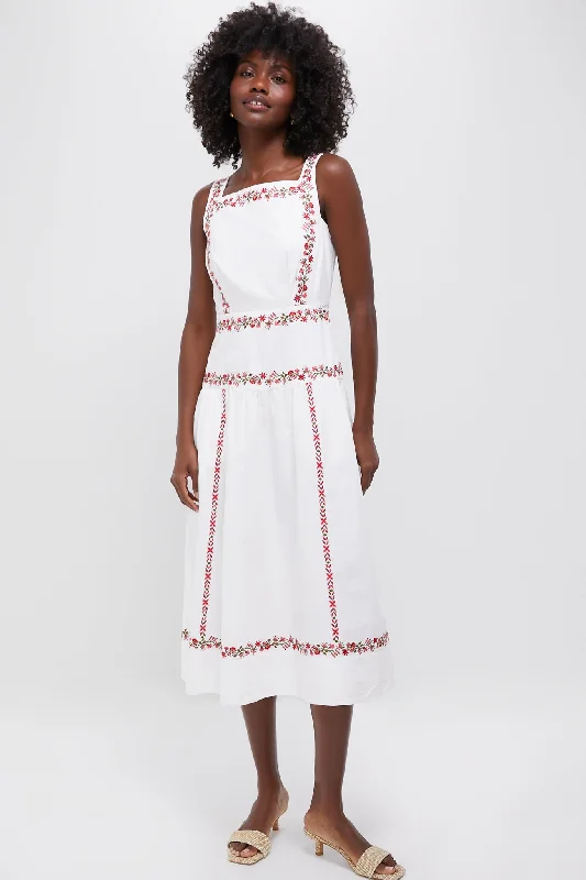 Polyester mini dresses for easy care Ivory Flame Rasia Dress