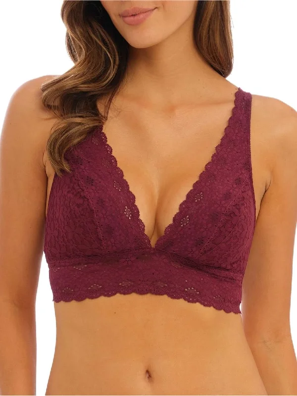 Underwire plunge wired bras for low - cut tops​ Halo Lace Soft Cup Bra - Zinfandel