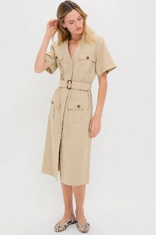 Mini dresses with pleated skirts for a classic look Fawn Twill Carine Dress