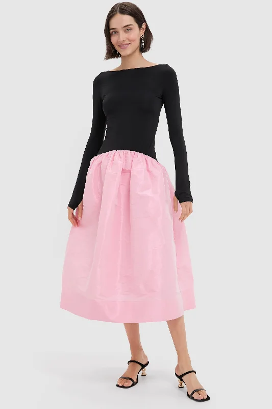 Satin mini dresses for a luxurious feel Light Pink Carolyn Midi Dress