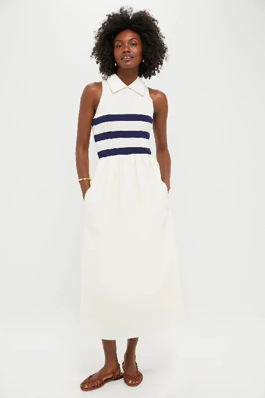 Linen mini dresses for a breathable summer option Ivory Stripe Marina Dress