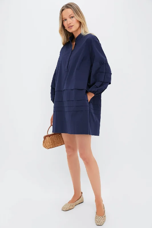 Mini dresses with ribbed textures for a unique appearance Navy Chelsea Dress