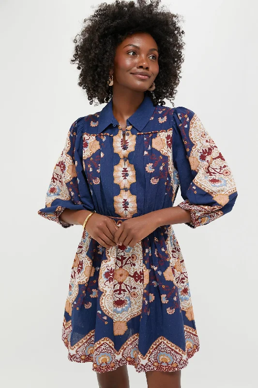 Animal print mini dresses for a bold statement Navy Lagos Print Leigh Mini Dress