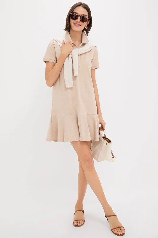 Sheer mini dresses with lace inserts Sandstone Pique May Polo Dress