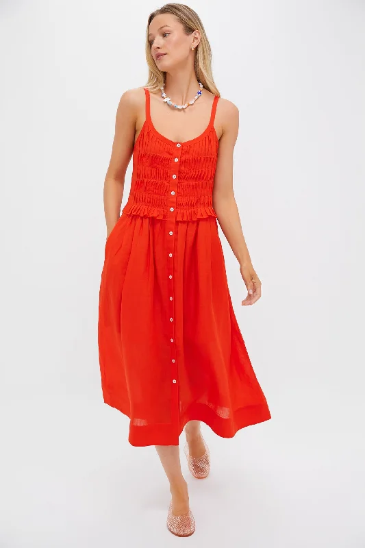 Polyester mini dresses for easy care Chili Zora Solid Tank Button Down Dress