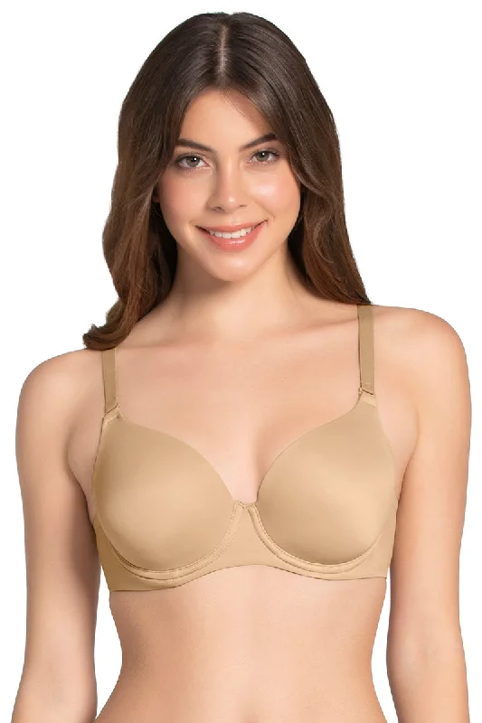 Underwire plus - size seamless wired bras for a smooth fit Smooth Moves Padded Wired T-Shirt Bra - Sandalwood Underwire plus - size seamless wired bras for a smooth fit Smooth Moves Padded Wired T-Shirt Bra - Sandalwood