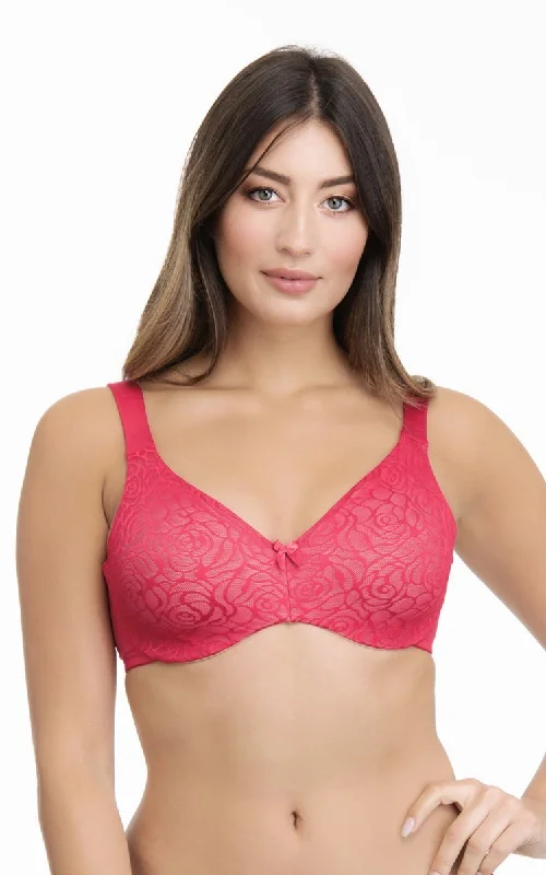 Underwire sports crop top wired bras for active wear Ultimo Perfect Profile Non-Padded Wired Minimizer Bra - True Red Underwire sports crop top wired bras for active wear Ultimo Perfect Profile Non-Padded Wired Minimizer Bra - True Red