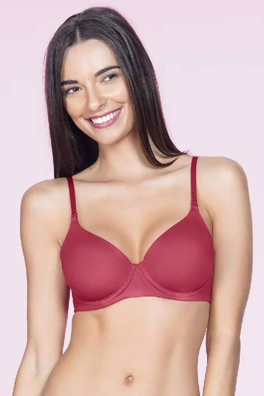 Underwire convertible nursing wired bras for convenience Smooth Moves Padded Wired Ultimate T-Shirt Bra - Festive Red Underwire convertible nursing wired bras for convenience Smooth Moves Padded Wired Ultimate T-Shirt Bra - Festive Red