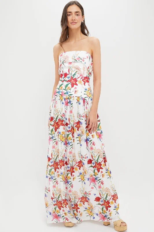 Sequined mini dresses for New Year's Eve White and Color Floral Meghan Maxi Dress