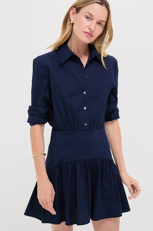 Mini dresses with ruched bodices for a feminine touch Navy Rocco Mini Dress