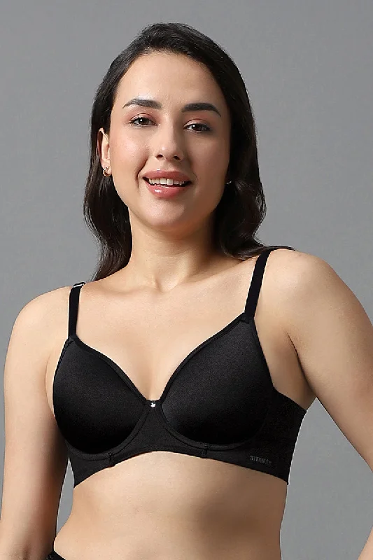 Underwire contour - cup wired bras for a defined shape Airy Padded Wired Bra - Black Underwire contour - cup wired bras for a defined shape Airy Padded Wired Bra - Black