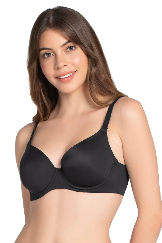 Underwire plunge wired bras for low - cut tops Smooth Moves Padded Wired T-Shirt Bra - Black Underwire plunge wired bras for low - cut tops Smooth Moves Padded Wired T-Shirt Bra - Black