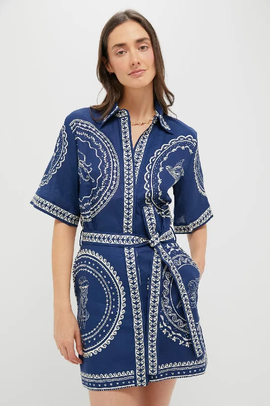 Ruffled mini dresses for a romantic touch Navy Oceane Mini Dress