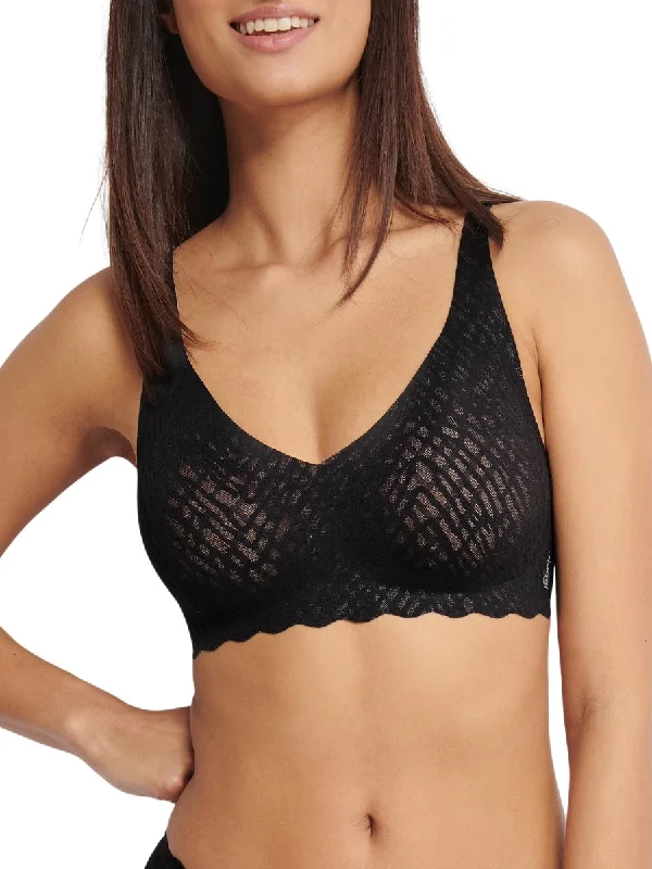 Printed underwire wired bras with floral patterns​ ZERO Feel Bliss Soft Bra - Black