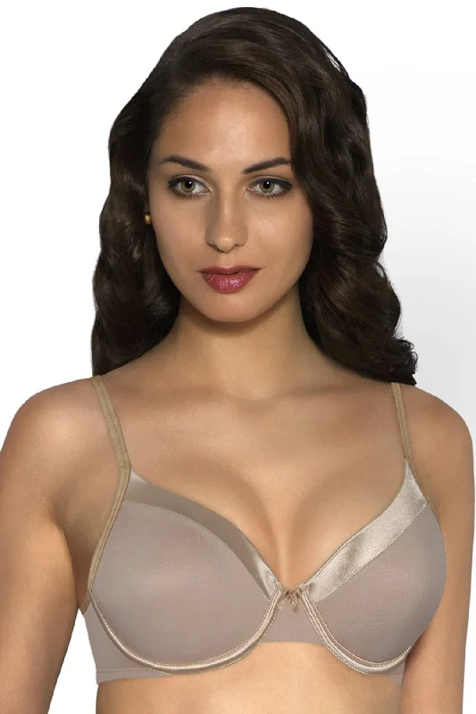 Seamless underwire wired bras for a smooth look Satin Edge Padded Wired Bra - Nude Seamless underwire wired bras for a smooth look Satin Edge Padded Wired Bra - Nude