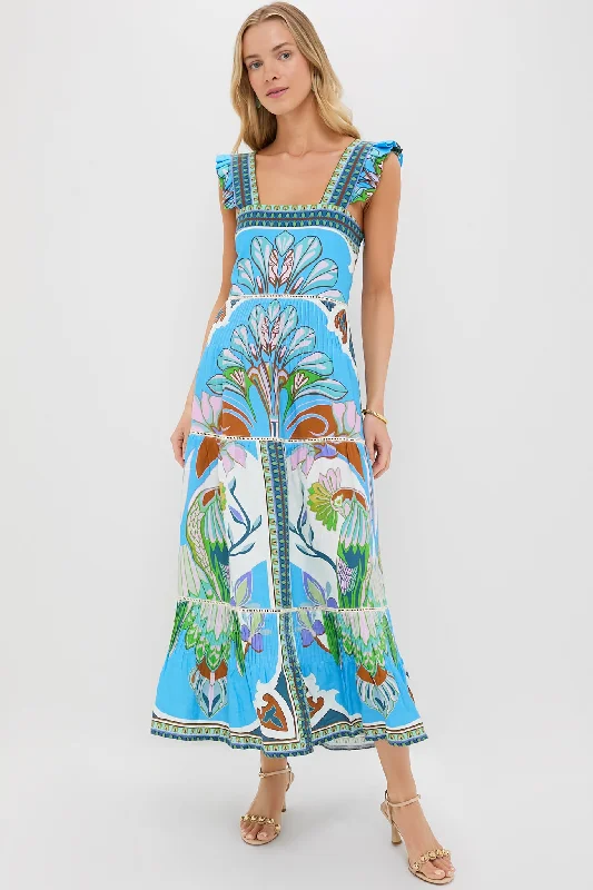 Metallic mini dresses for a glamorous event Blue Multicolor Sybill Dress