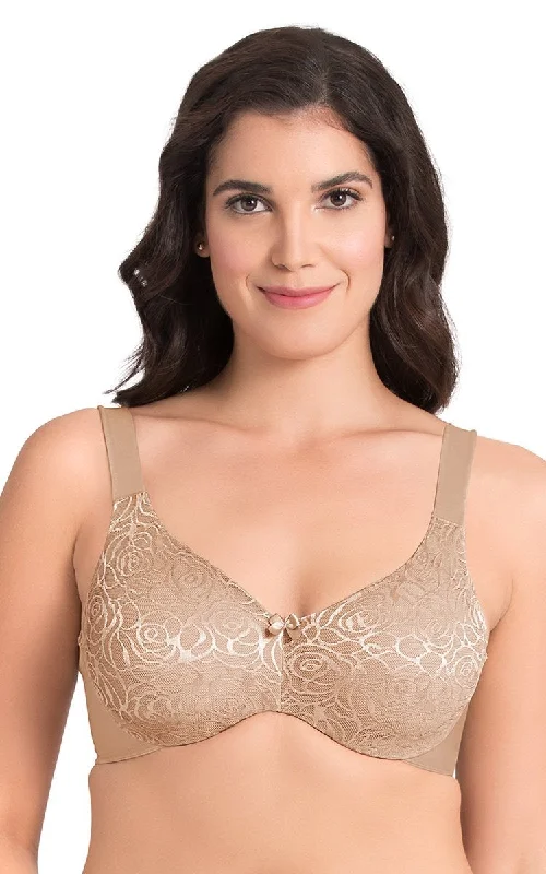 T - shirt underwire wired bras for everyday wear Ultimo Perfect Profile Non-Padded Wired Minimizer Bra - Lace Sandalwood T - shirt underwire wired bras for everyday wear Ultimo Perfect Profile Non-Padded Wired Minimizer Bra - Lace Sandalwood