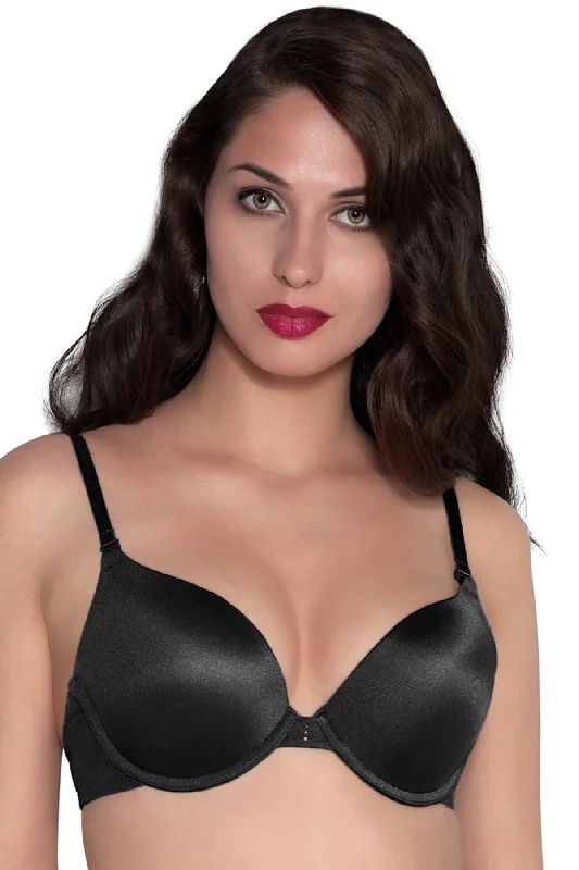 Underwire convertible nursing wired bras for convenience Perfect Lift Padded Wired Push-up Bra - Black Underwire convertible nursing wired bras for convenience Perfect Lift Padded Wired Push-up Bra - Black