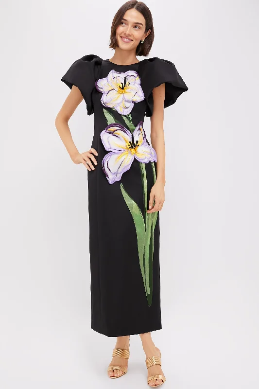 Mini dresses with wrap - around styles Ebony Iris Print Lucinda Maxi Dress