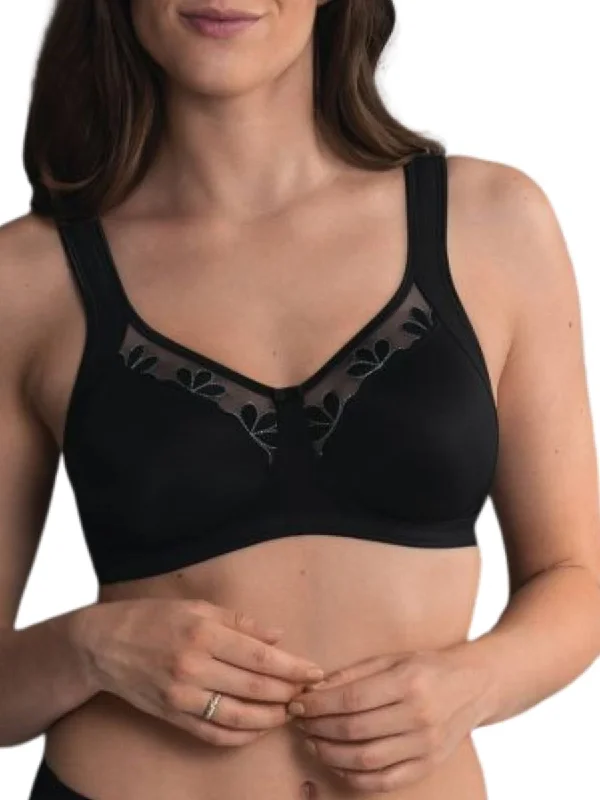 Underwire padded sports wired bras for impact protection Sophia Moulded Comfort Bra - Black Underwire padded sports wired bras for impact protection Sophia Moulded Comfort Bra - Black