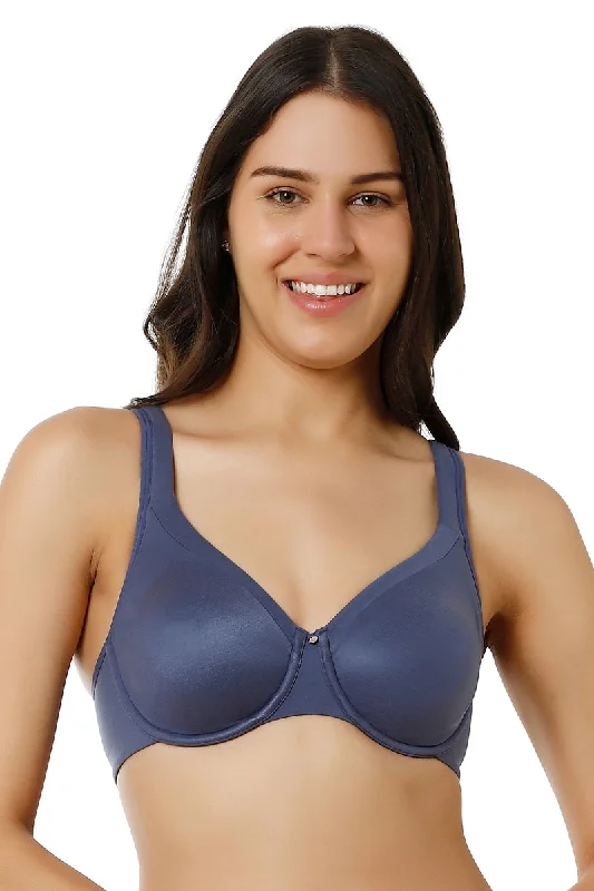 Underwire seamless T - shirt wired bras for daily use Contour Support Non-padded Wired Bra - Crown Blue Underwire seamless T - shirt wired bras for daily use Contour Support Non-padded Wired Bra - Crown Blue