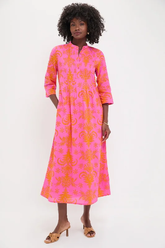 Sequined mini dresses for New Year's Eve Pink Palm Woodruff Embroidered Dress