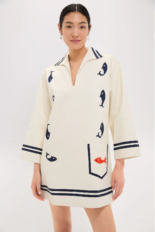 Mini dresses with tiered skirts for added volume Cream Marine Tunic Dress