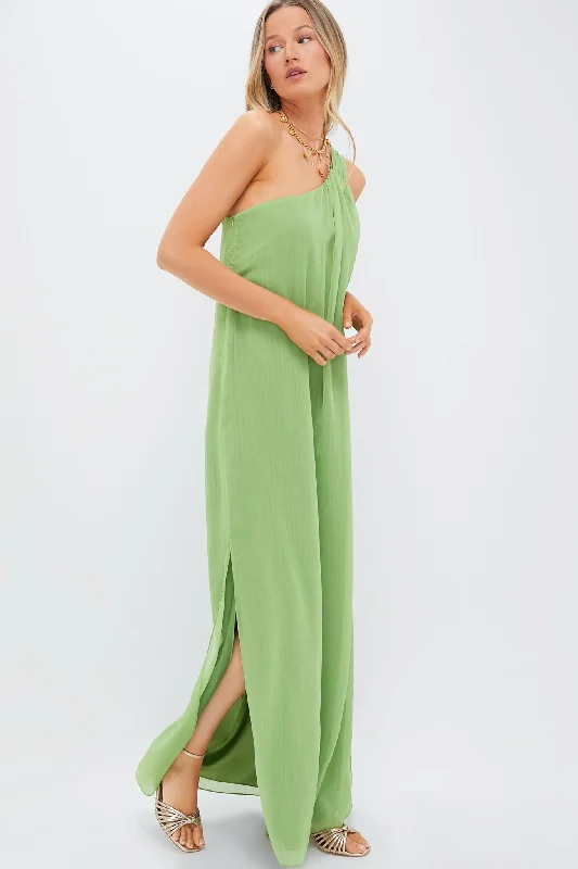 Mini dresses with puff sleeves for a vintage look Pistachio Green Soleil Gown
