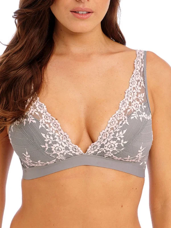 Back - smoothing underwire wired bras for a seamless back Embrace Lace Soft Cup Bra - Smoke/Crystal Pink Back - smoothing underwire wired bras for a seamless back Embrace Lace Soft Cup Bra - Smoke/Crystal Pink