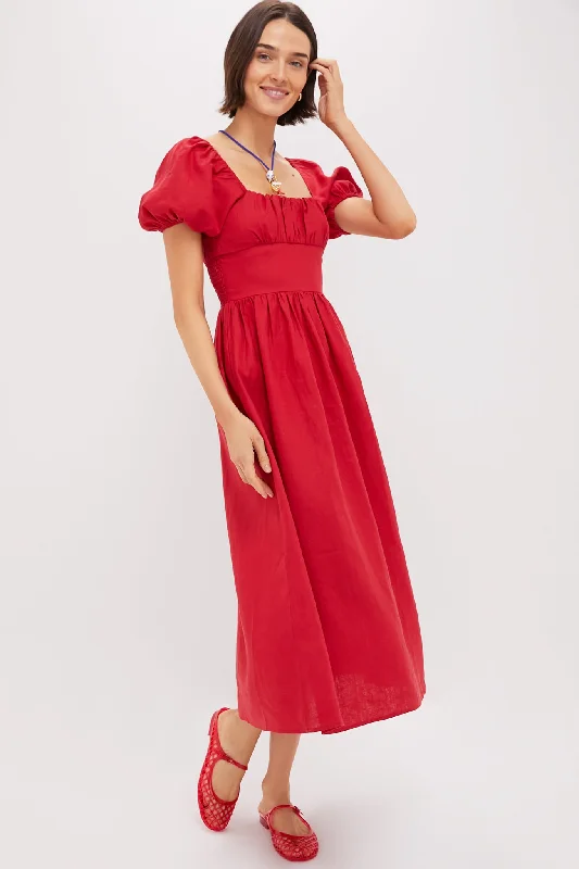 Mini dresses with embroidered details for a unique touch Red Dalia Midi Dress