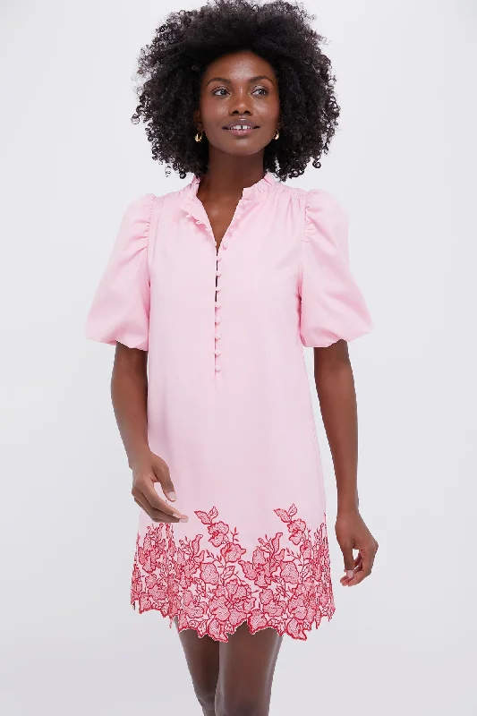 Mini dresses with patchwork designs for a unique style Pink & Red Embroidered Mimi Mini Dress Mini dresses with patchwork designs for a unique style Pink & Red Embroidered Mimi Mini Dress