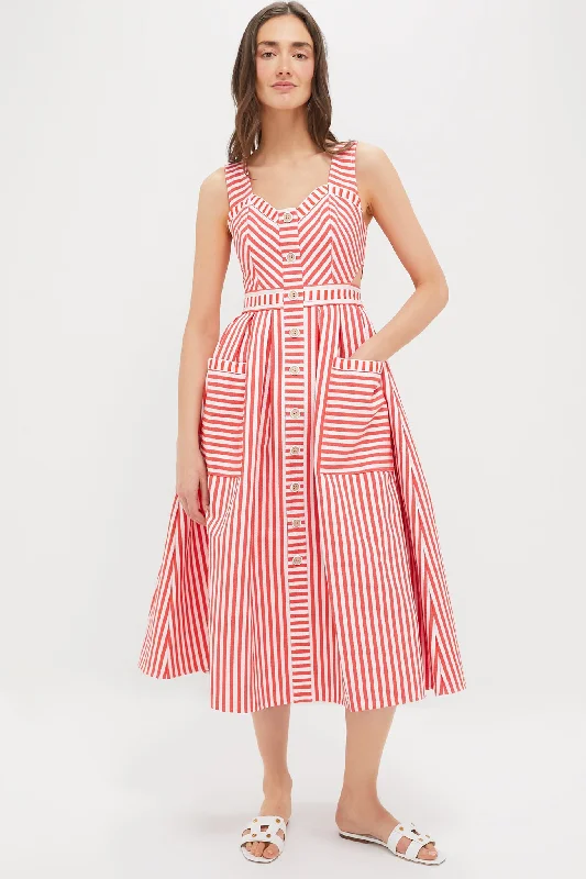 Sheer mini dresses with lace inserts Poppy Stripe Cosi Dress