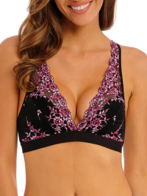Underwire plus - size seamless wired bras for a smooth fit Embrace Lace Soft Cup Bra - Black/ Berry Multi Underwire plus - size seamless wired bras for a smooth fit Embrace Lace Soft Cup Bra - Black/ Berry Multi