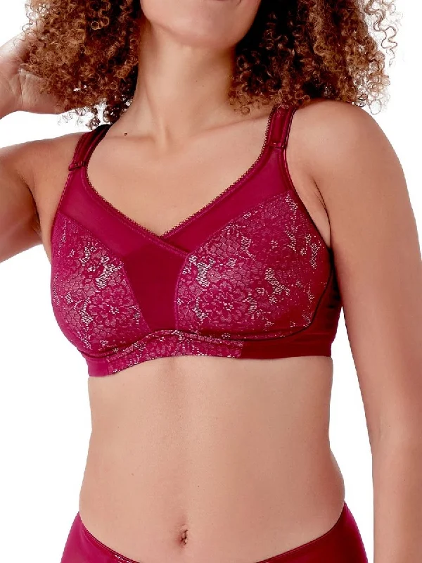 Molded cup underwire wired bras for a natural shape​ Beauty Everyday Full Support Bra - Burgundy