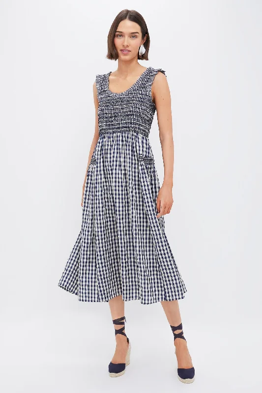 Animal print mini dresses for a bold statement Navy Gingham Smocked Abilene Midi Dress Animal print mini dresses for a bold statement Navy Gingham Smocked Abilene Midi Dress