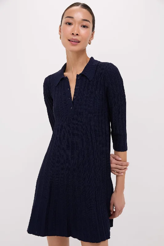 Plaid mini dresses for fall fashion Navy Knit Landry Dress