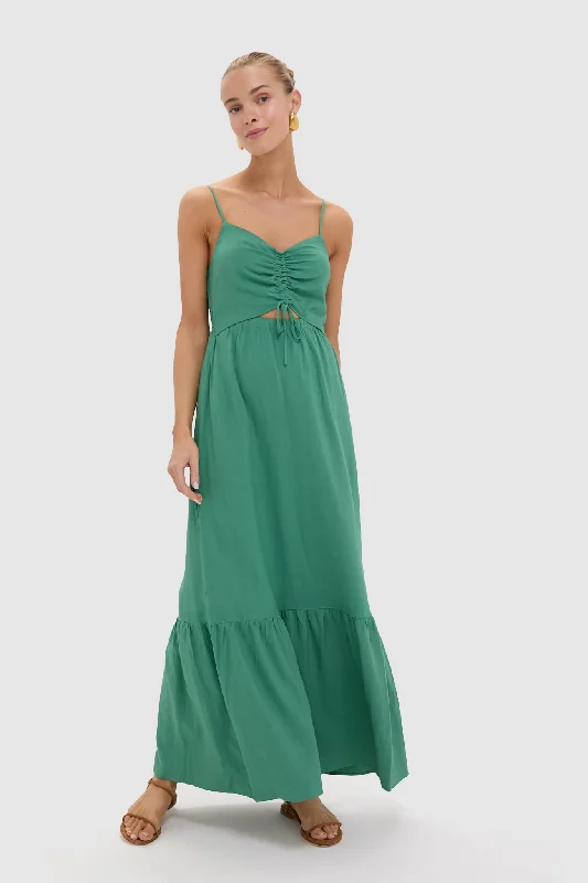 Mini dresses with V - necklines for a flattering shape Botanical Green Winslet Maxi Dress Mini dresses with V - necklines for a flattering shape Botanical Green Winslet Maxi Dress