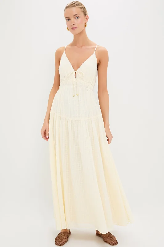 Metallic mini dresses for a glamorous event Cream Chantelle Maxi Dress