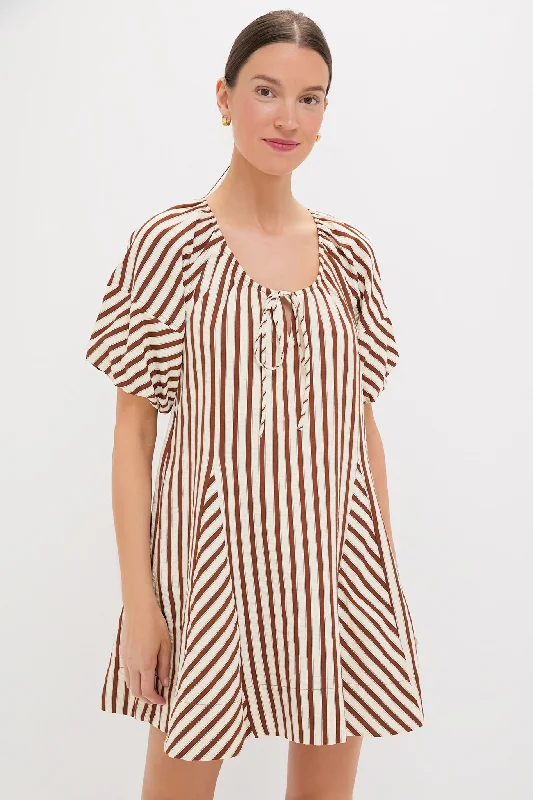 Mini dresses with pocket details for added functionality Ivory and Cinnamon Sierra Stripe Easy Shift Dress Mini dresses with pocket details for added functionality Ivory and Cinnamon Sierra Stripe Easy Shift Dress