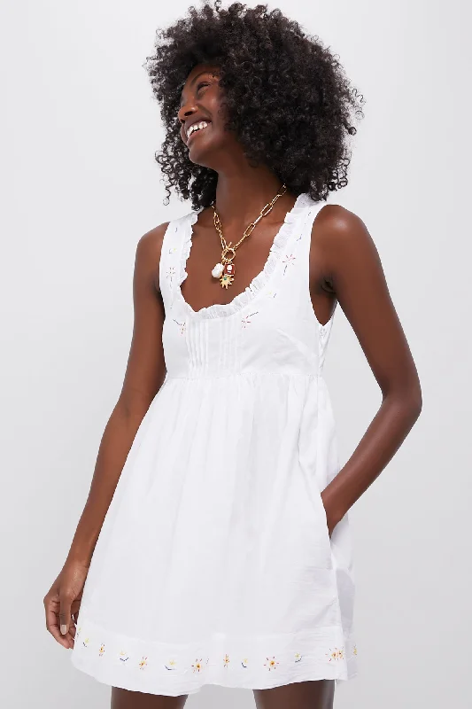 Mini dresses with beaded embellishments for a fancy event White Floral Embroidered Meissa Dress Mini dresses with beaded embellishments for a fancy event White Floral Embroidered Meissa Dress